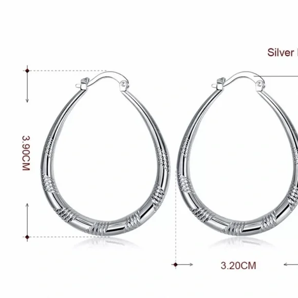 ¥ New 925 Sterling Silver Circle Hoop Earrings - Picture 7 of 7